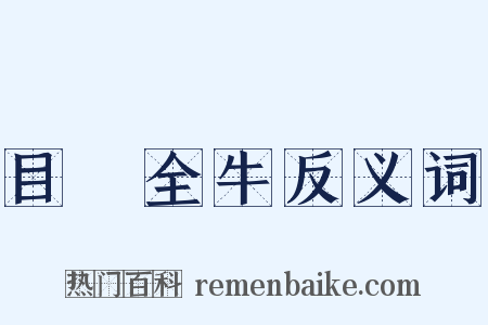 目無全牛反义词是什么意思的图片